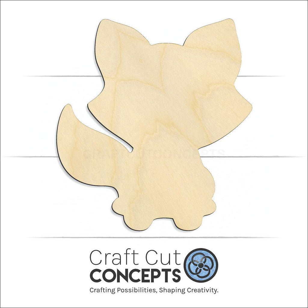 Craft Cut Concepts Logo under a wood Raccoon craft shape and blank