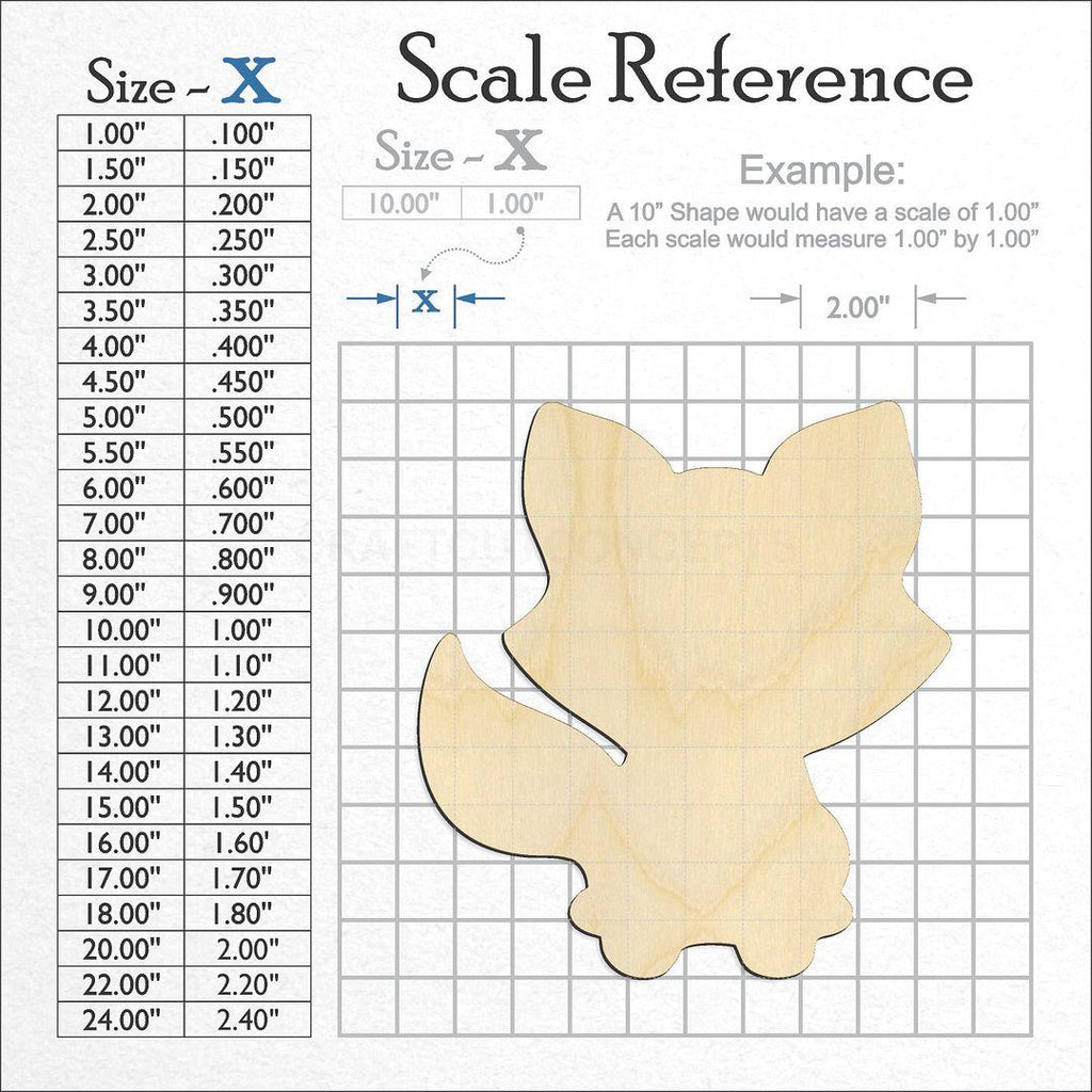 A scale and graph image showing a wood Raccoon craft blank