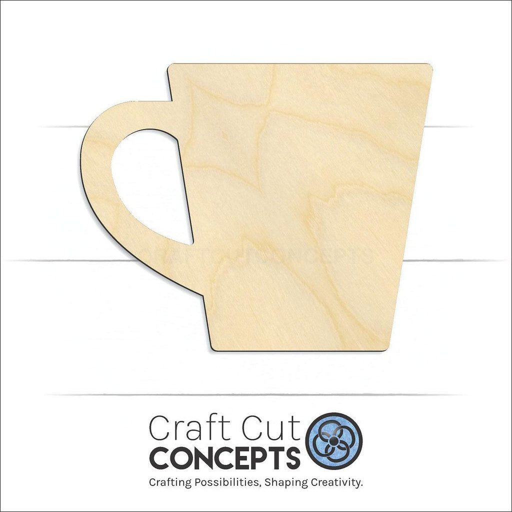 Craft Cut Concepts Logo under a wood Coffee Mug craft shape and blank