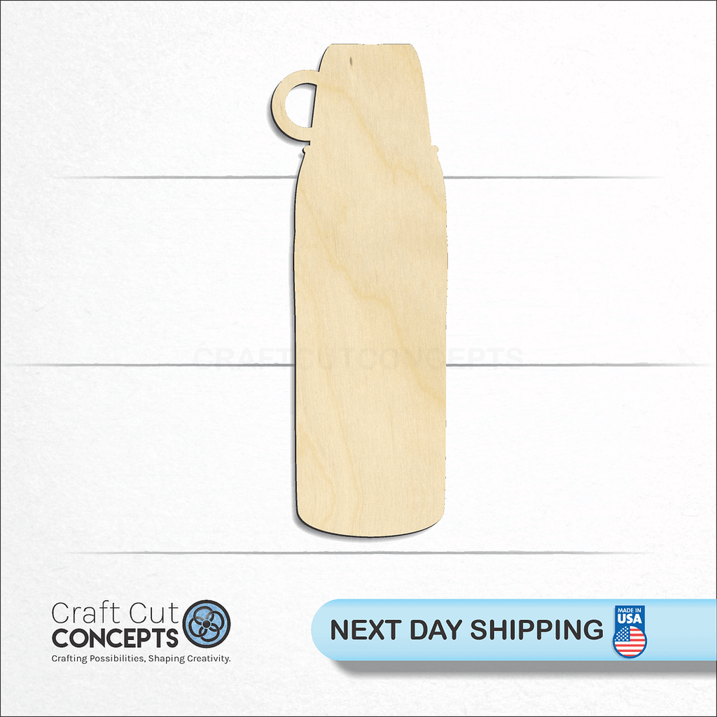 Craft Cut Concepts logo and next day shipping banner with an unfinished wood Coffee Thermos craft shape and blank