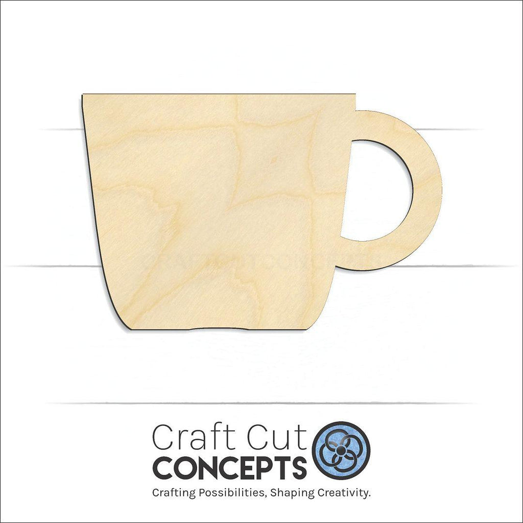 Craft Cut Concepts Logo under a wood Coffee Mug craft shape and blank