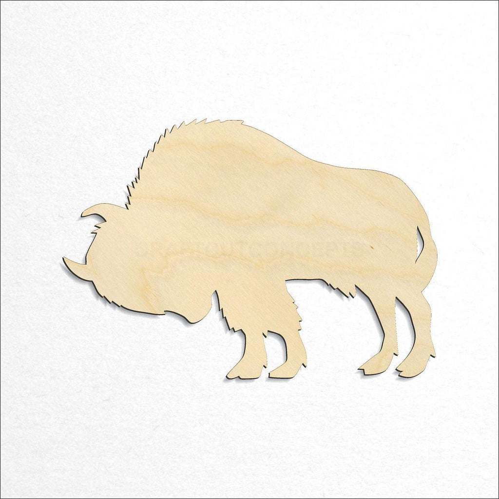 Wooden Buffalo Bison with Horn craft shape available in sizes of 2 inch and up
