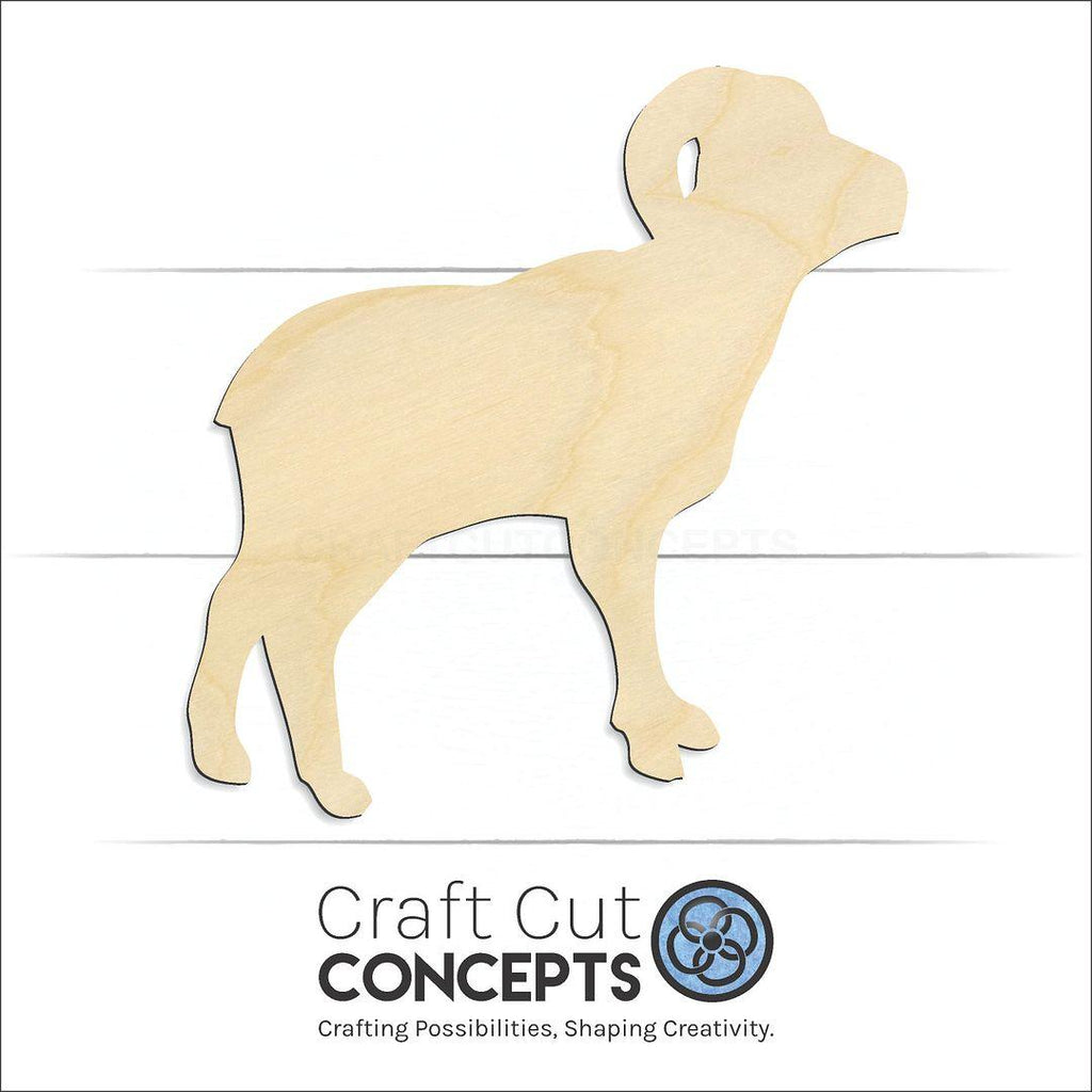 Craft Cut Concepts Logo under a wood Big Horn Sheep craft shape and blank