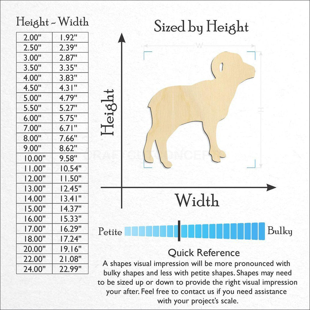 Sizes available for a laser cut Big Horn Sheep craft blank