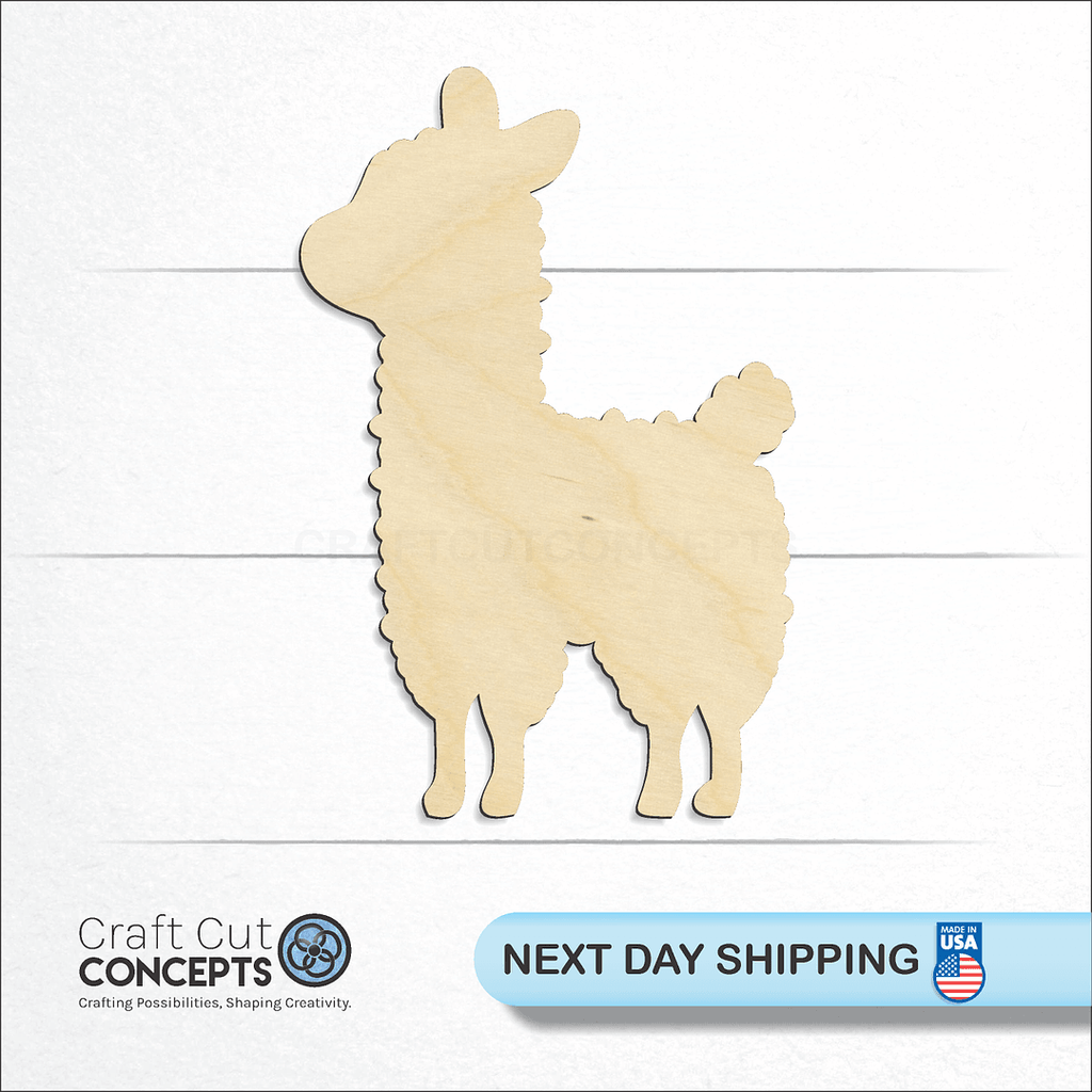 Craft Cut Concepts logo and next day shipping banner with an unfinished wood Cute Sheep craft shape and blank