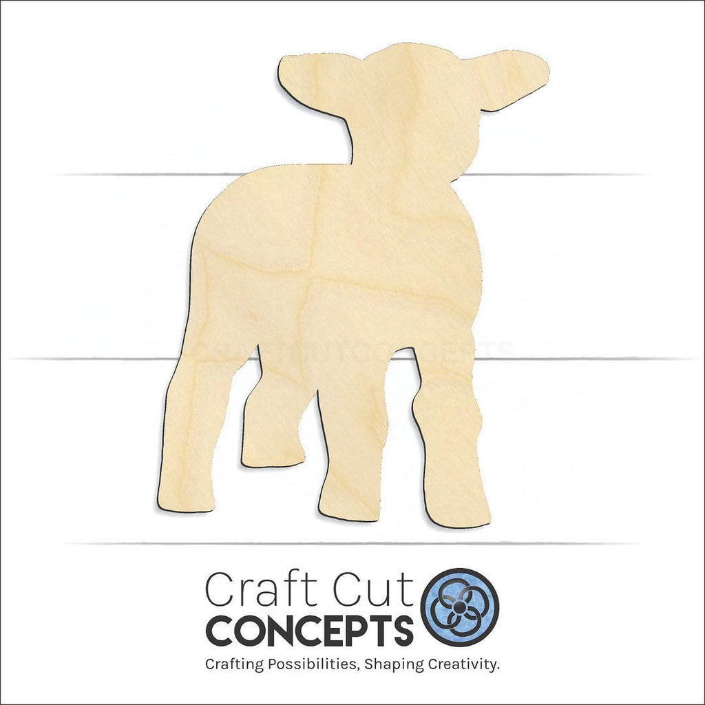 Craft Cut Concepts Logo under a wood Lamb Sheep craft shape and blank