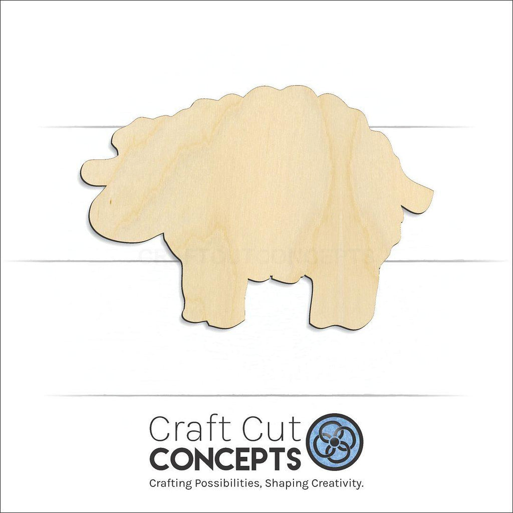 Craft Cut Concepts Logo under a wood Cute Sheep craft shape and blank