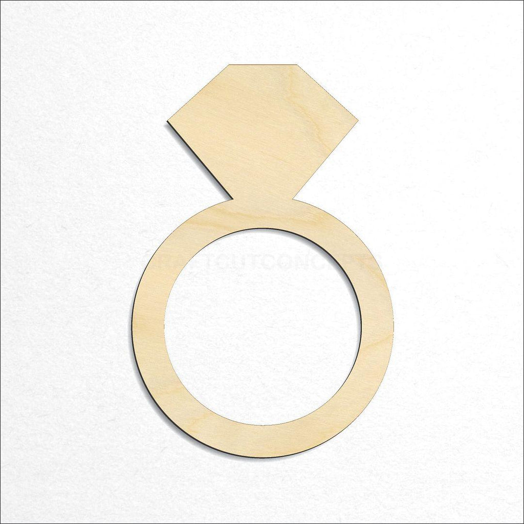 Wooden Diamond Ring craft shape available in sizes of 1 inch and up