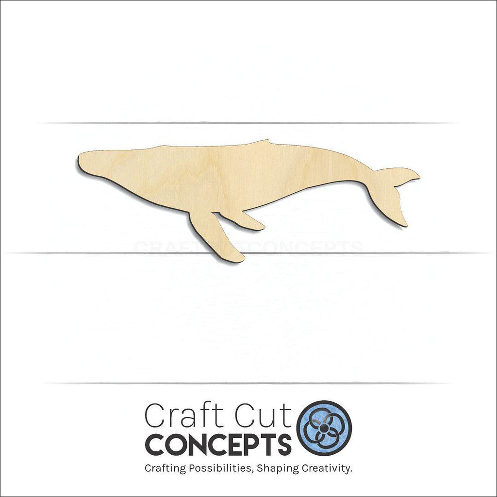 Craft Cut Concepts Logo under a wood  Humpback Whale craft shape and blank