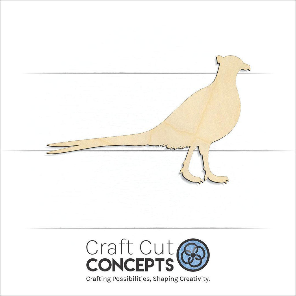 Craft Cut Concepts Logo under a wood Pheasant craft shape and blank