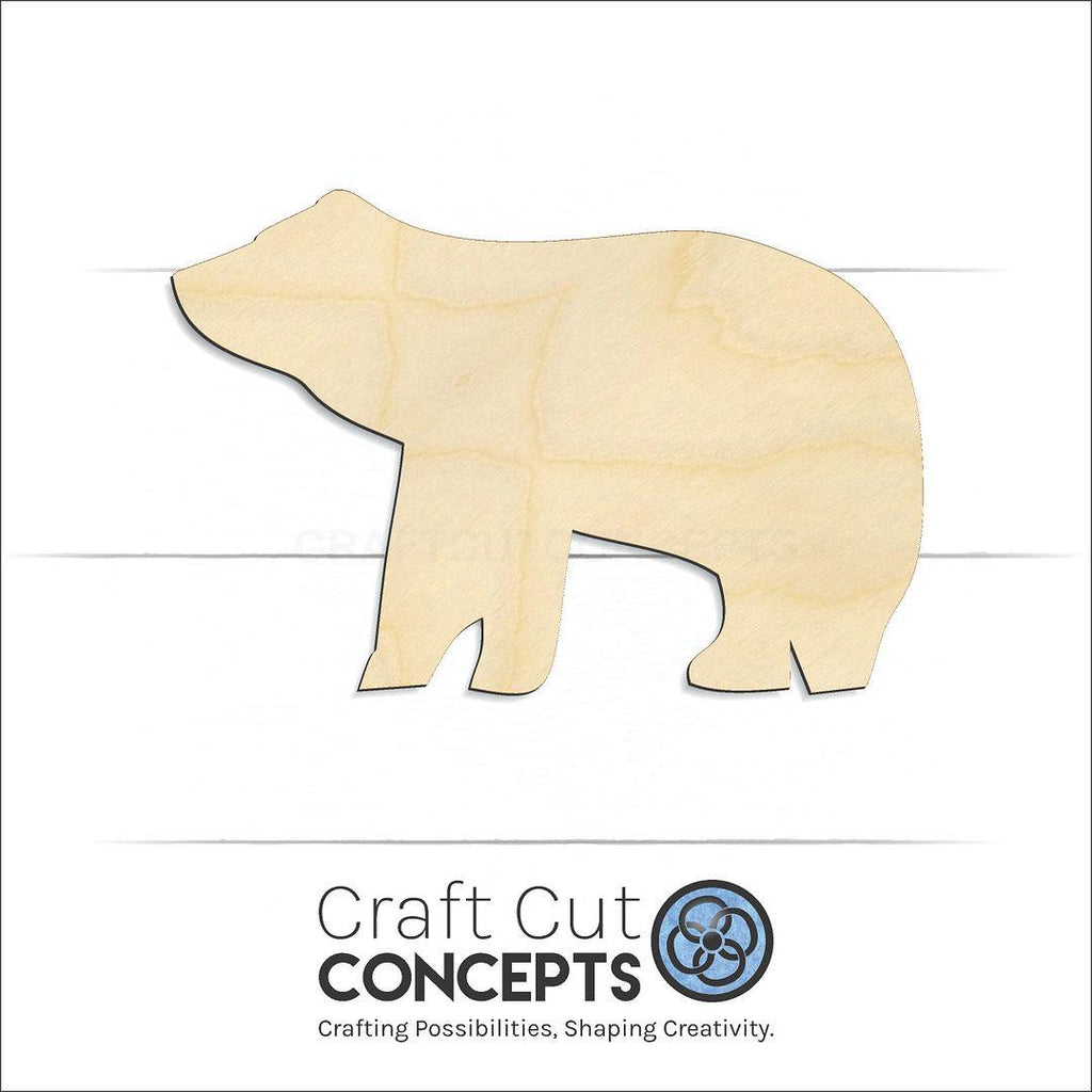 Craft Cut Concepts Logo under a wood Bear Cub craft shape and blank