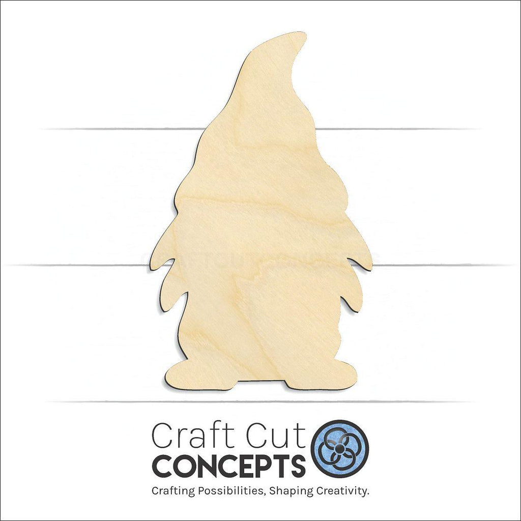 Craft Cut Concepts Logo under a wood Gnome craft shape and blank