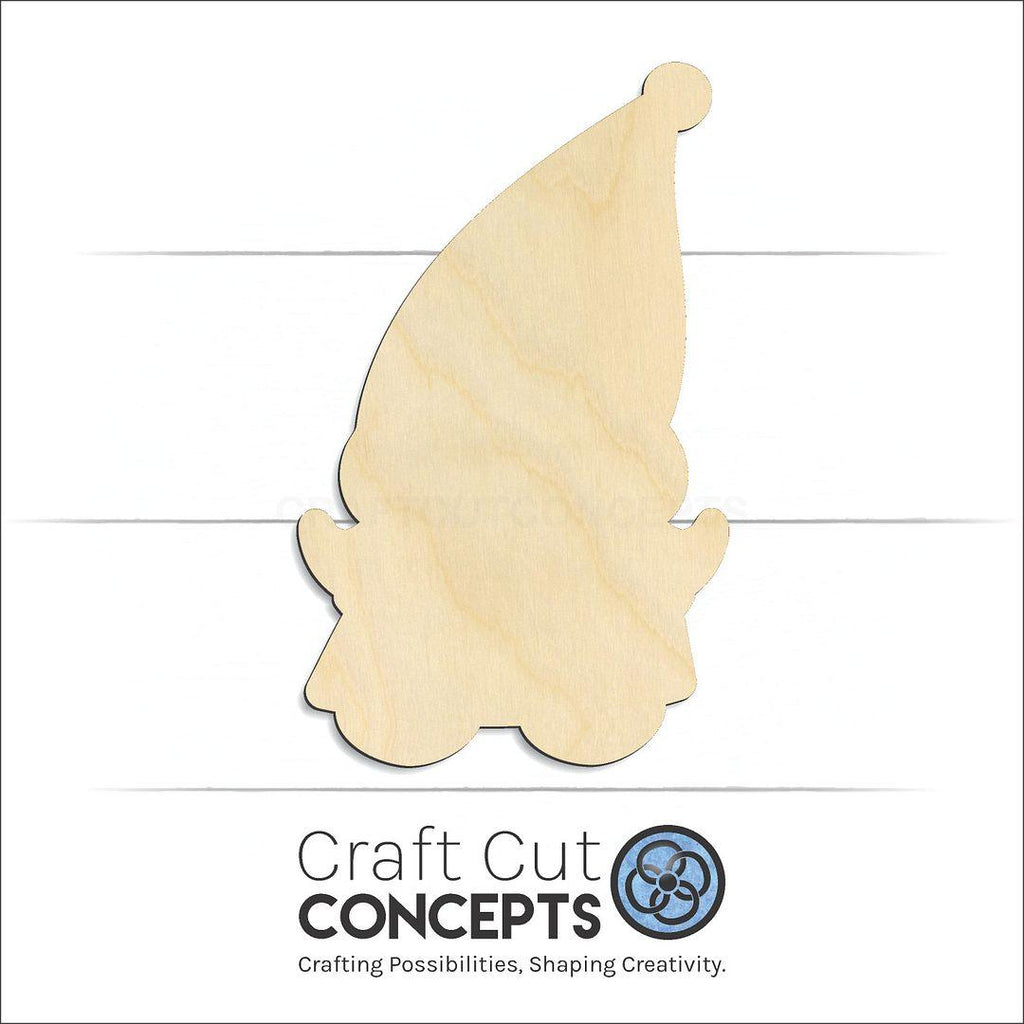 Craft Cut Concepts Logo under a wood Engraved Gnome craft shape and blank