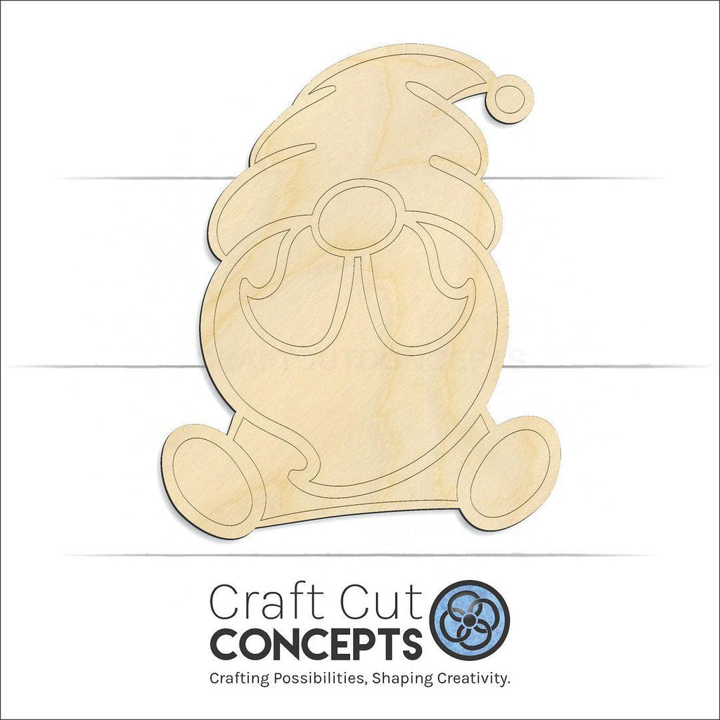 Craft Cut Concepts Logo under a wood Engraved Gnome craft shape and blank