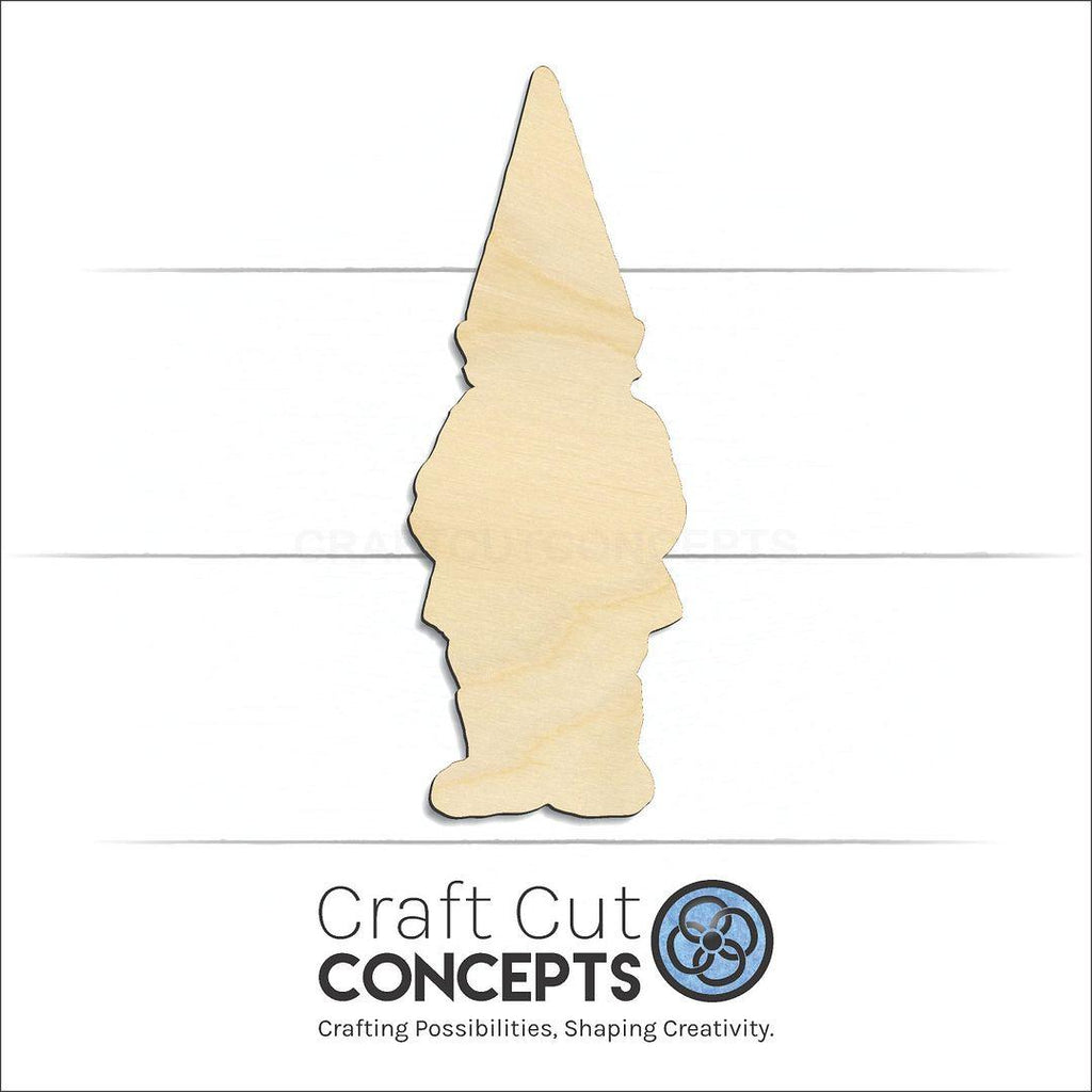 Craft Cut Concepts Logo under a wood Gnome craft shape and blank