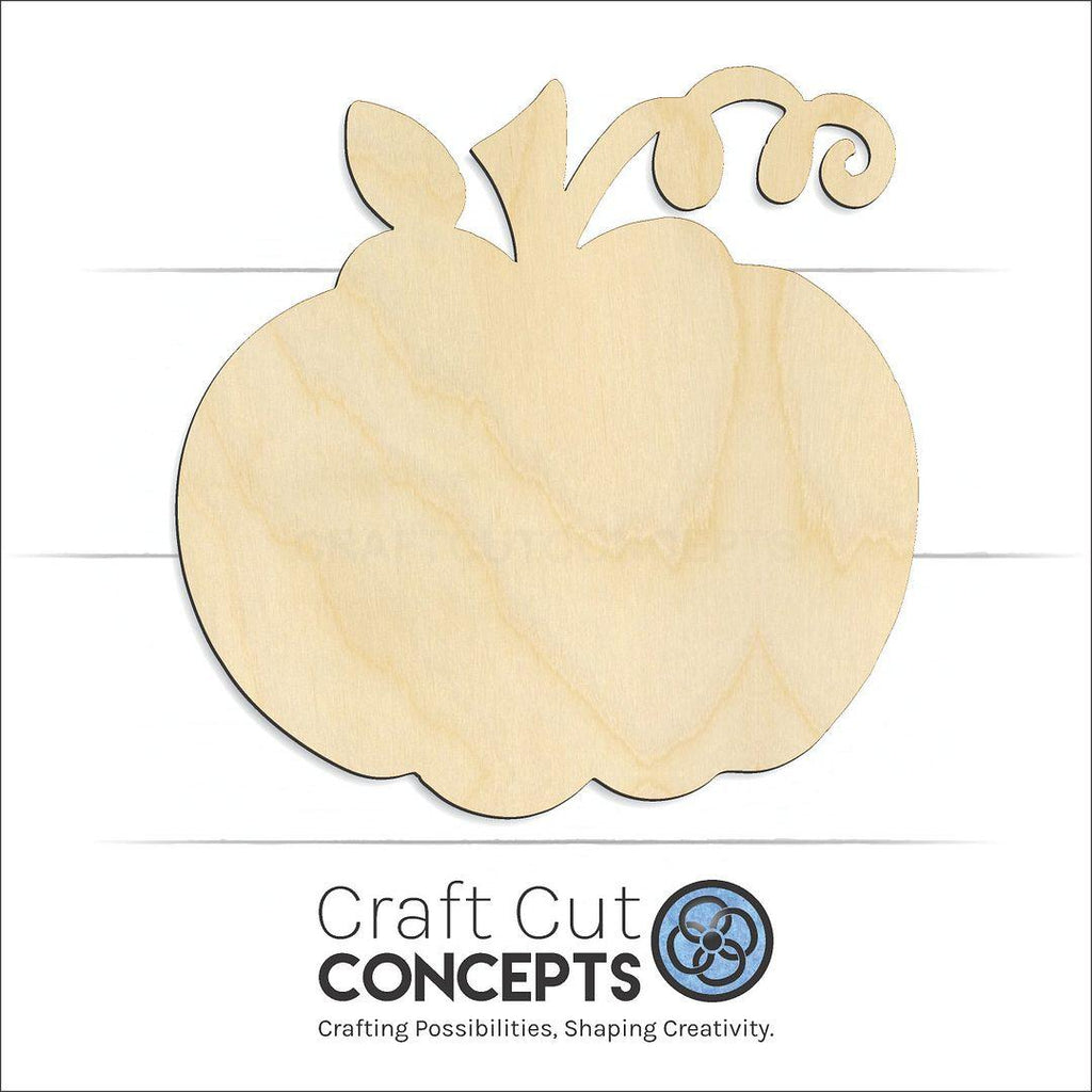 Craft Cut Concepts Logo under a wood Pumpkin craft shape and blank