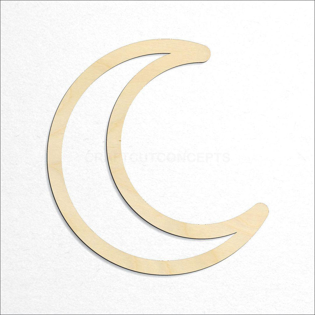 Wooden Hollow Crescent Moon craft shape available in sizes of 1 inch and up
