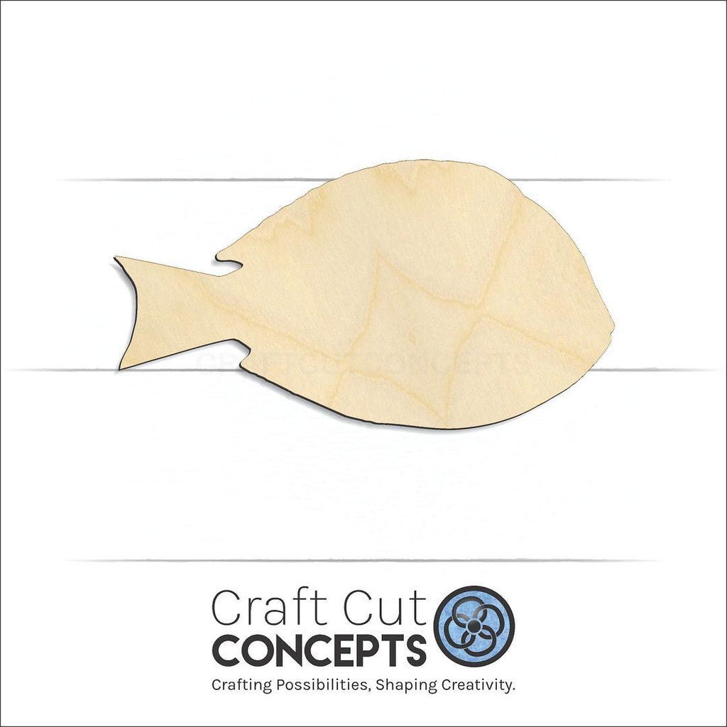 Craft Cut Concepts Logo under a wood Blue Tang Fish craft shape and blank