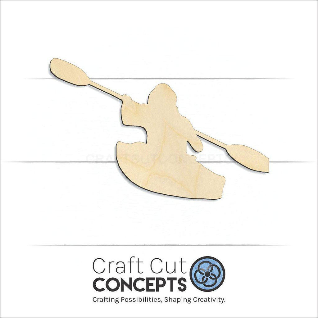 Craft Cut Concepts Logo under a wood Person Kayaking craft shape and blank