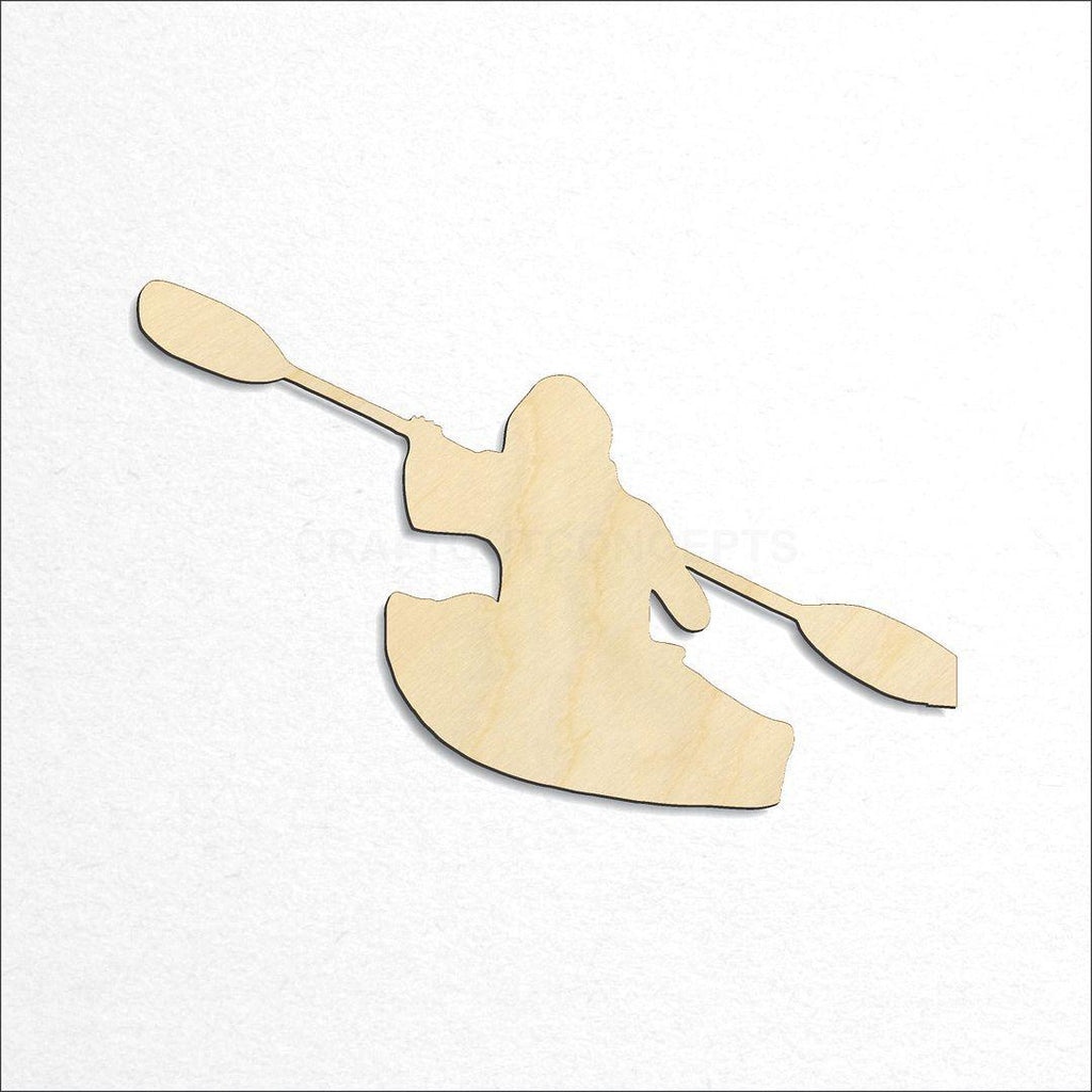 Wooden Person Kayaking craft shape available in sizes of 4 inch and up