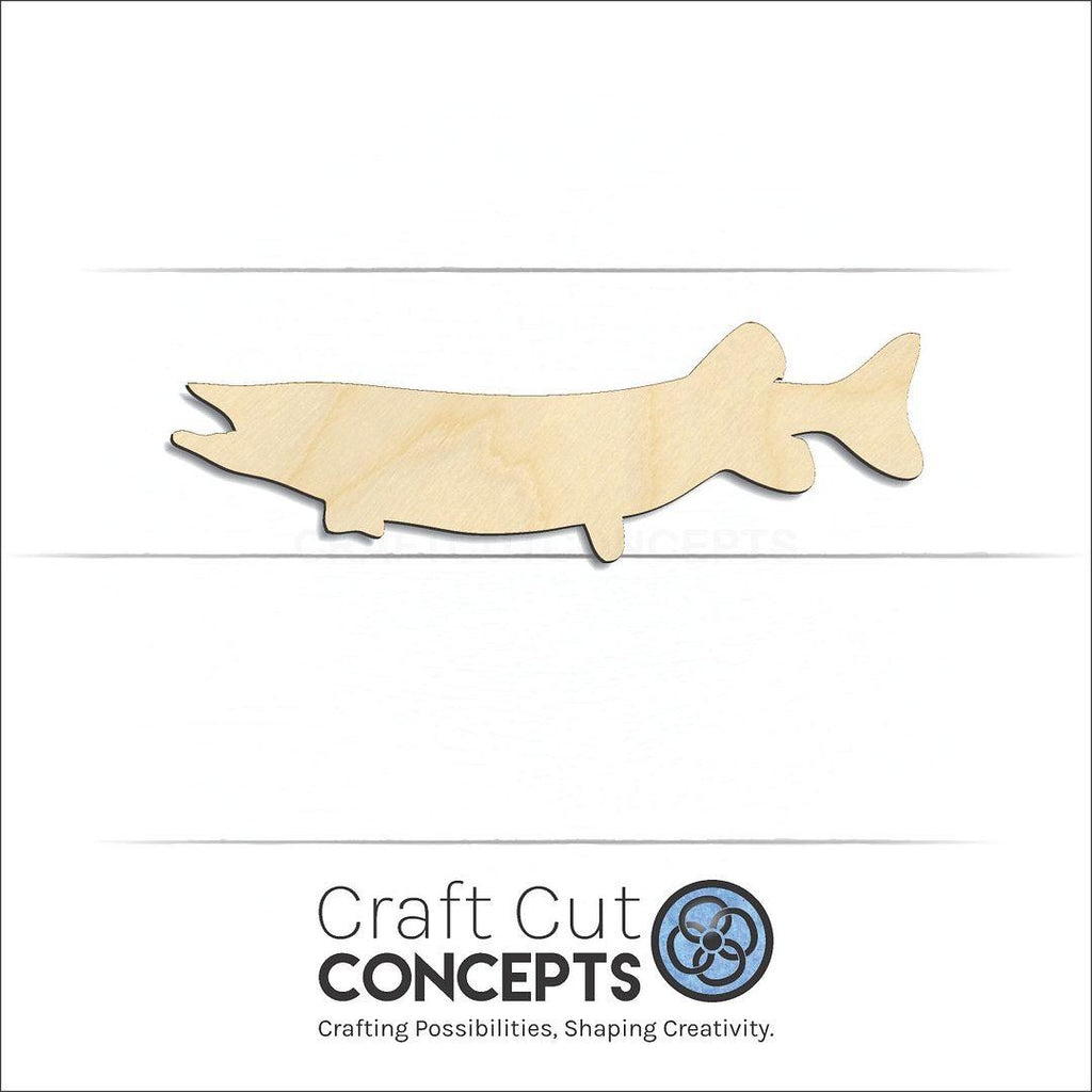 Craft Cut Concepts Logo under a wood Muskie Fish craft shape and blank