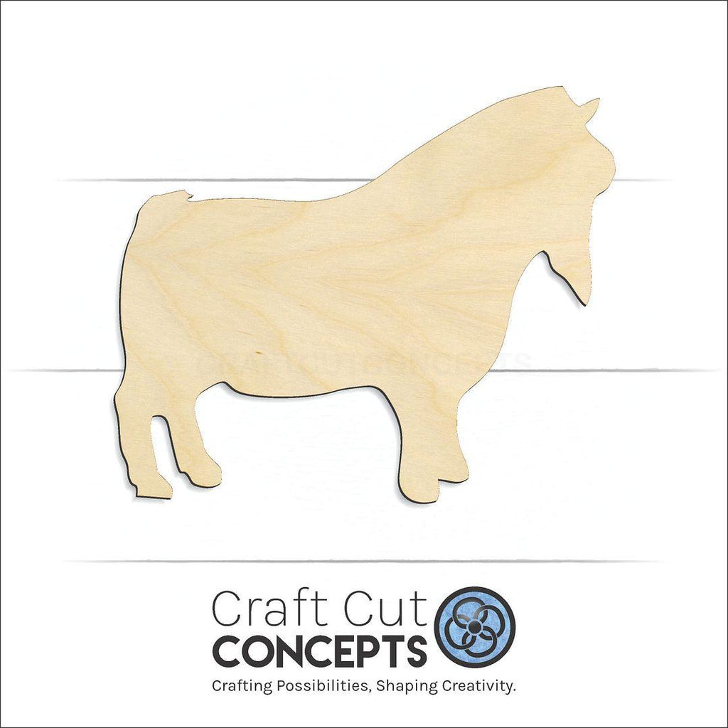 Craft Cut Concepts Logo under a wood Bearded Pygmy Goat craft shape and blank