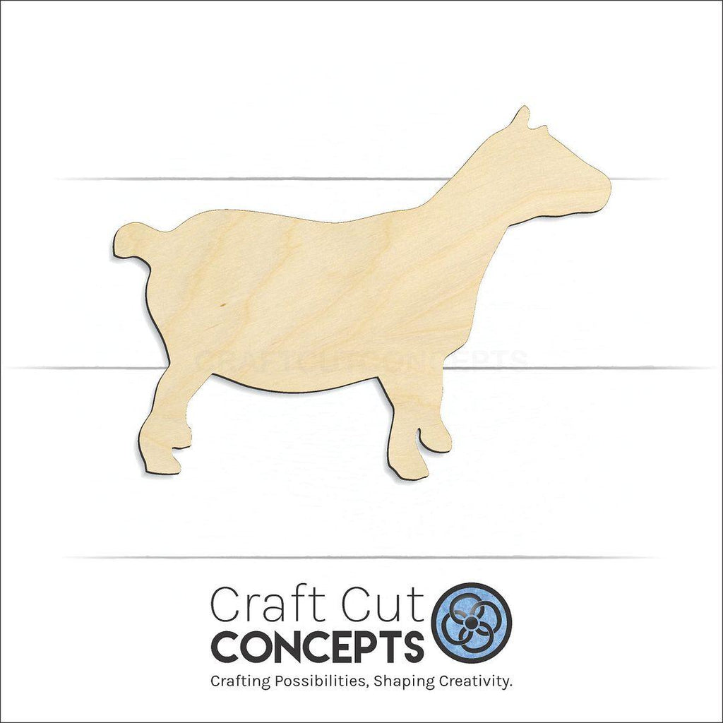 Craft Cut Concepts Logo under a wood Pygmy Goat craft shape and blank