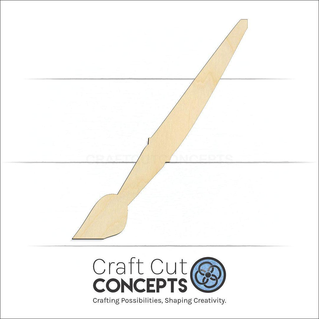 Craft Cut Concepts Logo under a wood Paint Brush craft shape and blank