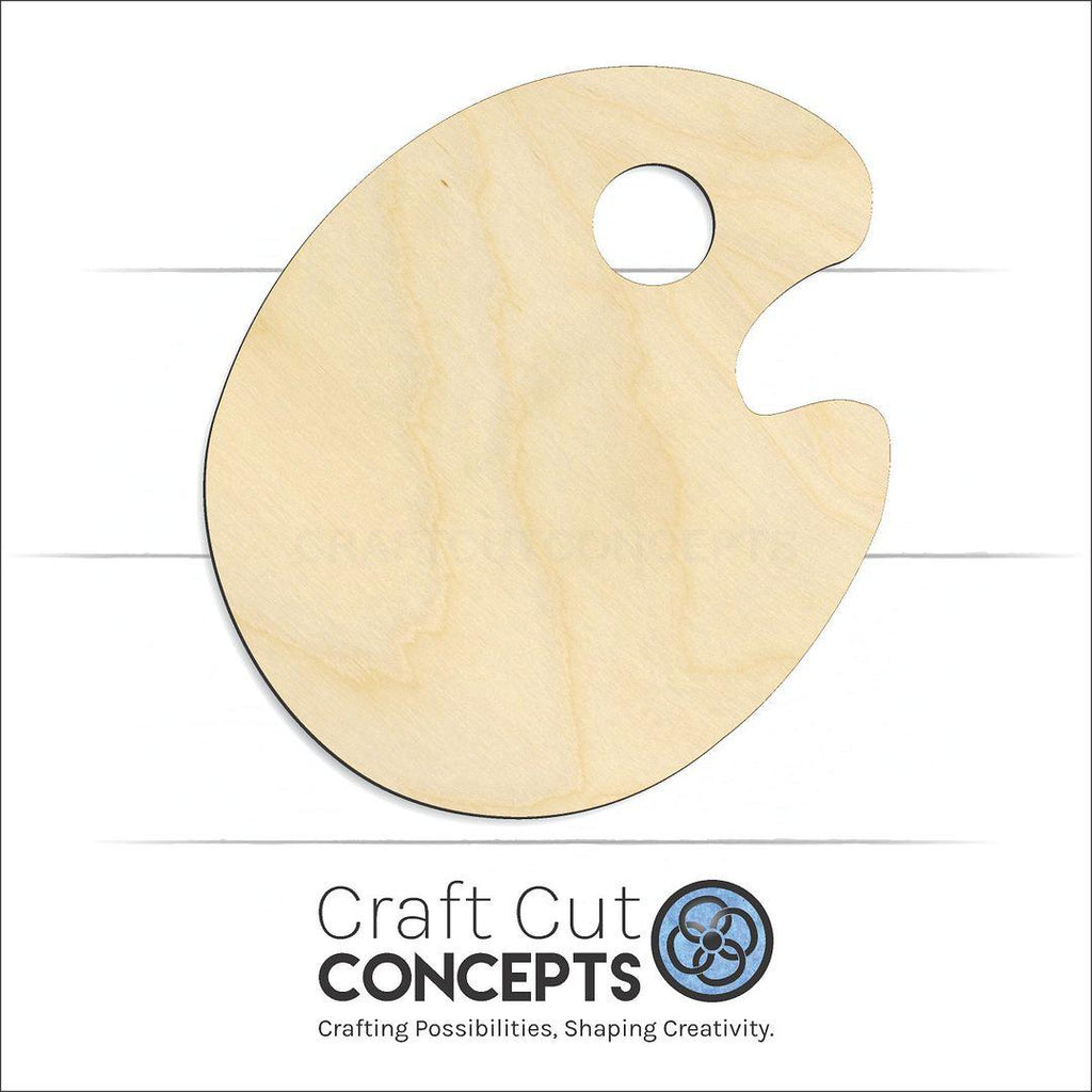 Craft Cut Concepts Logo under a wood Paint Pallet craft shape and blank