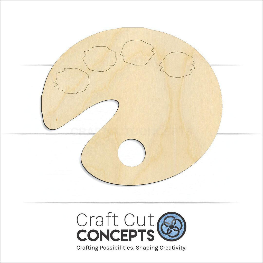 Craft Cut Concepts Logo under a wood Paint Pallet craft shape and blank