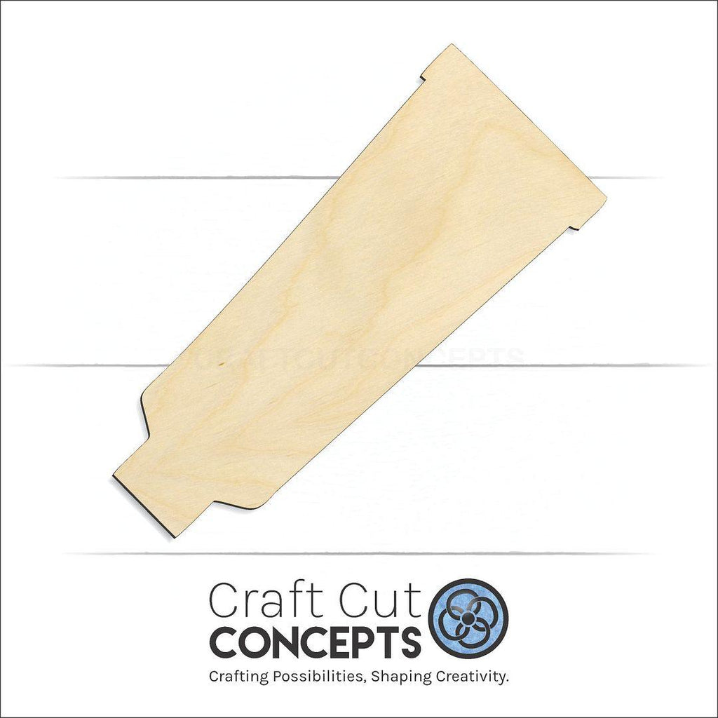 Craft Cut Concepts Logo under a wood Paint Tube craft shape and blank