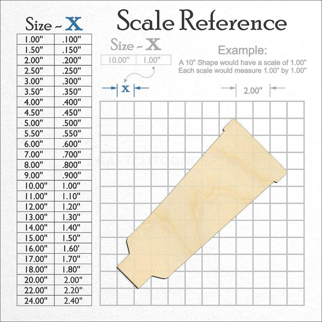 A scale and graph image showing a wood Paint Tube craft blank