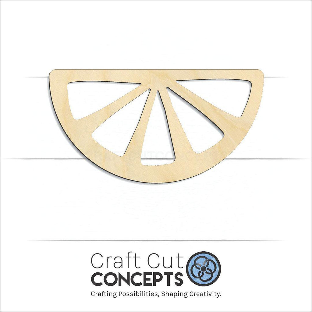 Craft Cut Concepts Logo under a wood Half Lemon Slice craft shape and blank