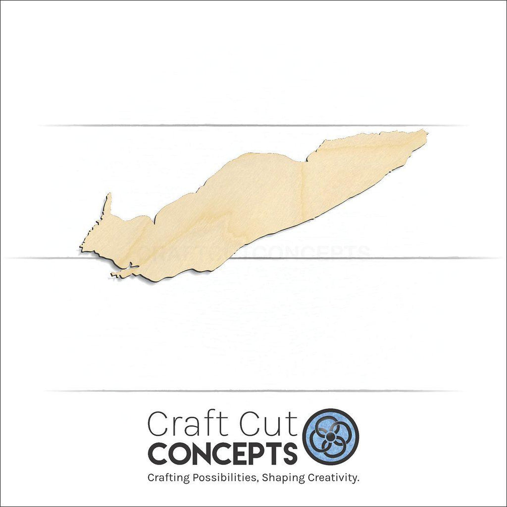 Craft Cut Concepts Logo under a wood Lake Erie craft shape and blank