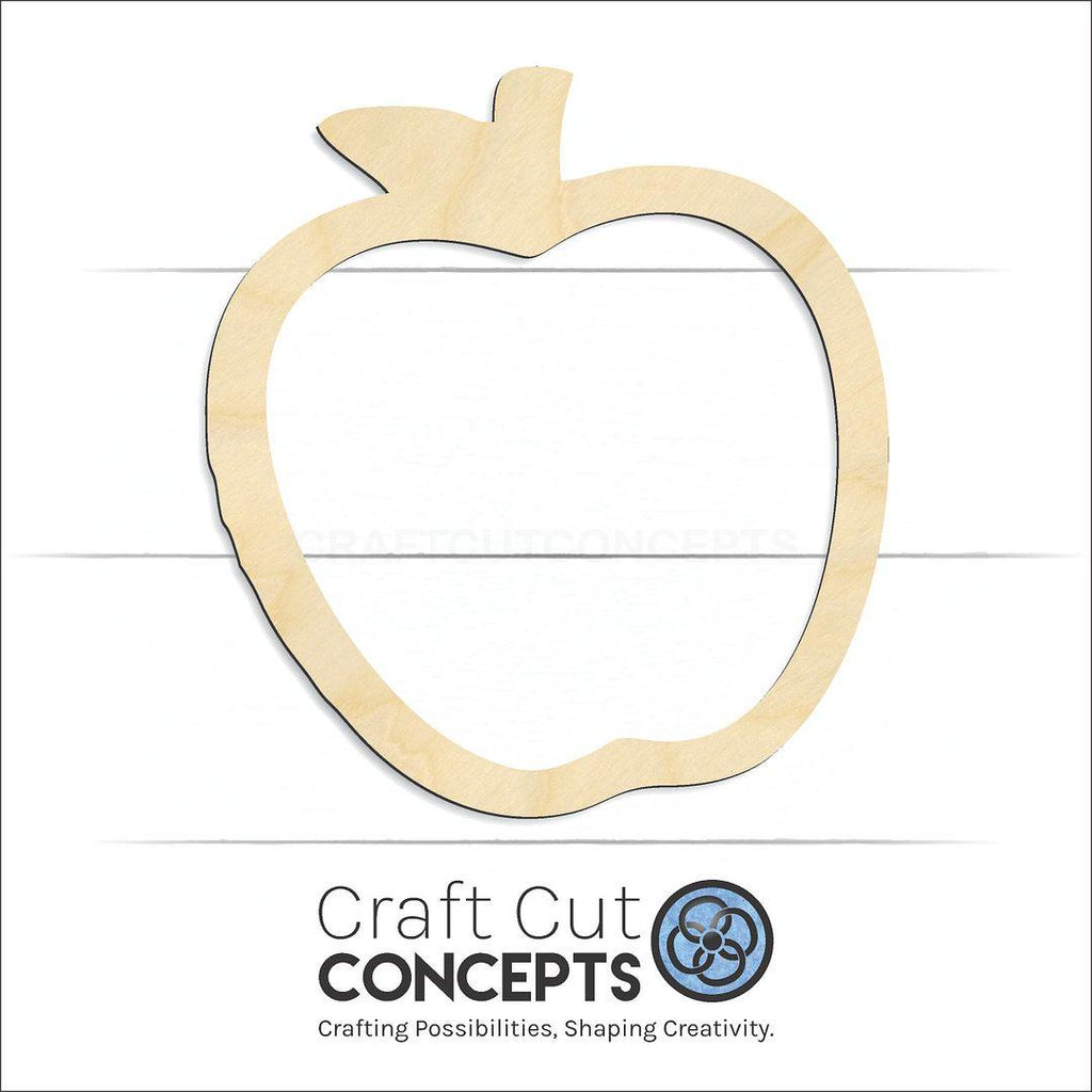 Craft Cut Concepts Logo under a wood Apple Outline craft shape and blank