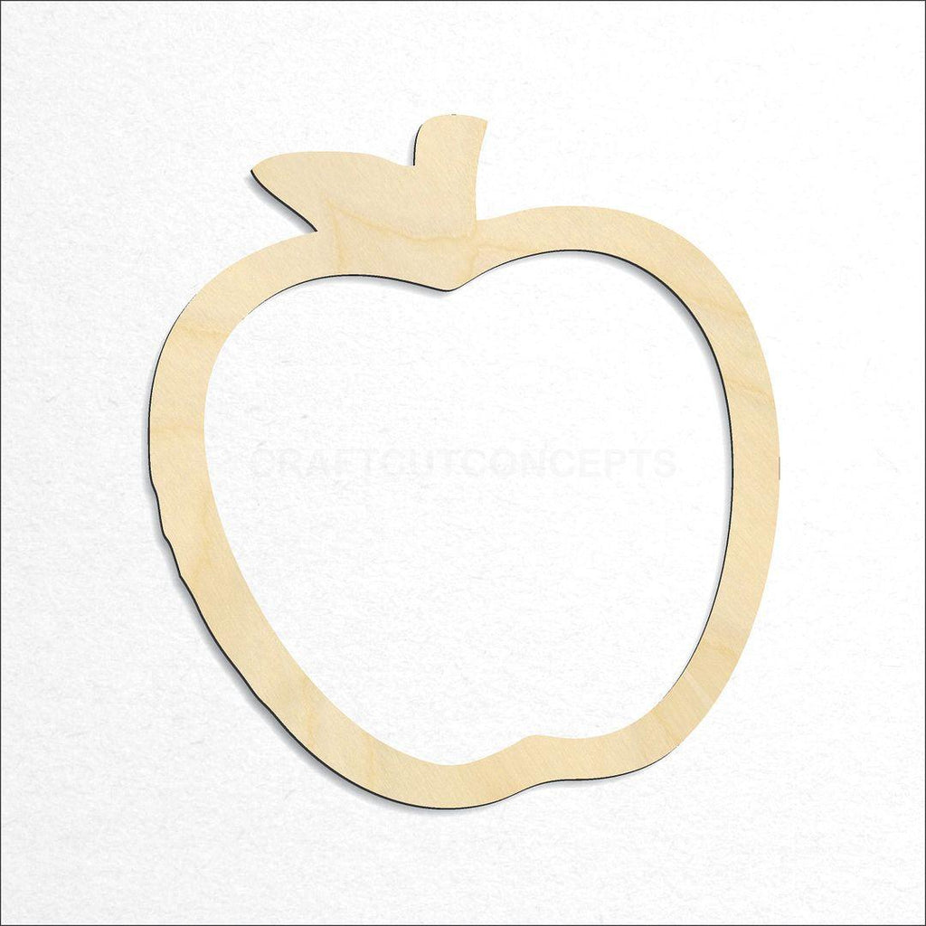 Wooden Apple Outline craft shape available in sizes of 2 inch and up