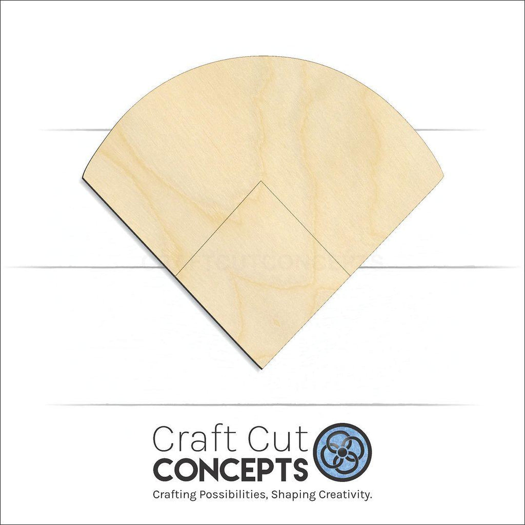 Craft Cut Concepts Logo under a wood Baseball Diamond craft shape and blank