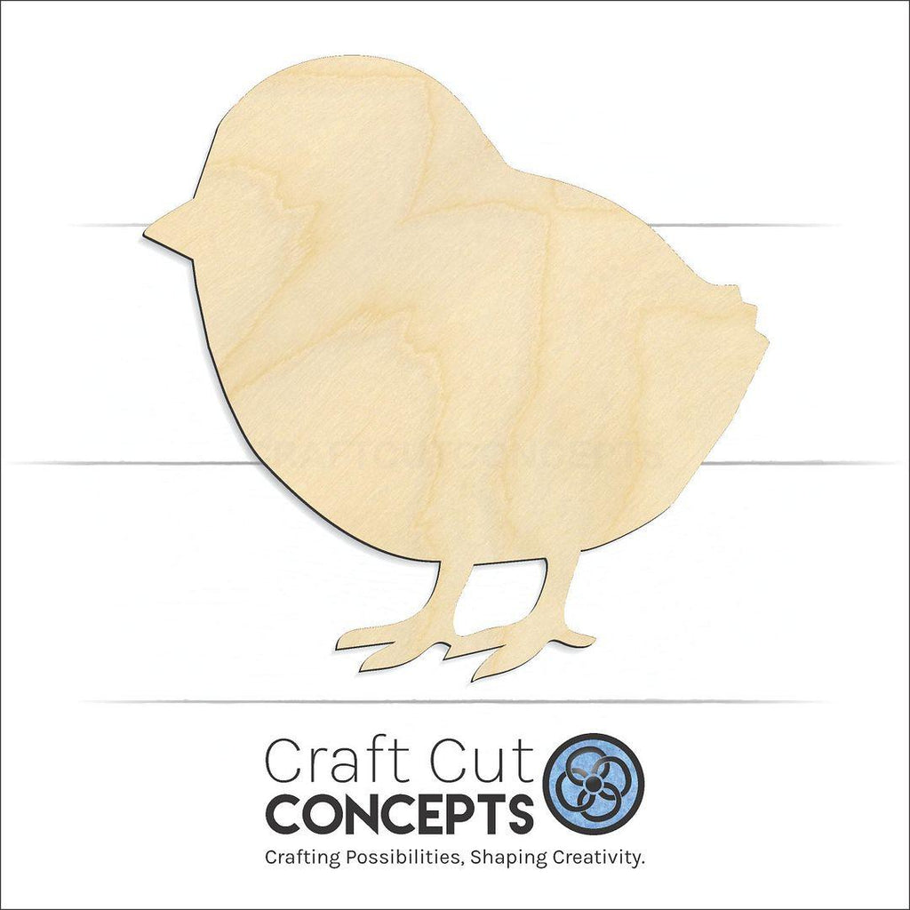 Craft Cut Concepts Logo under a wood Chicken Chick craft shape and blank