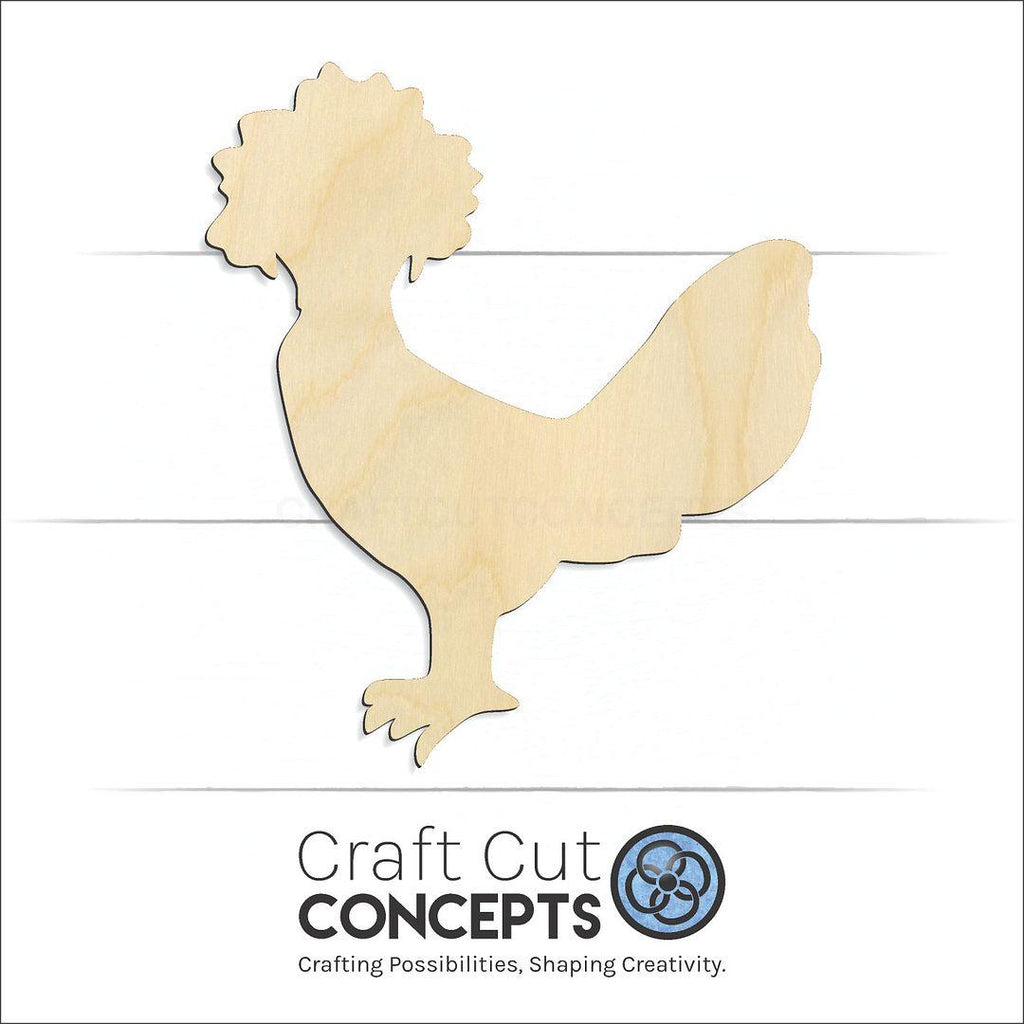 Craft Cut Concepts Logo under a wood Polish Chicken craft shape and blank