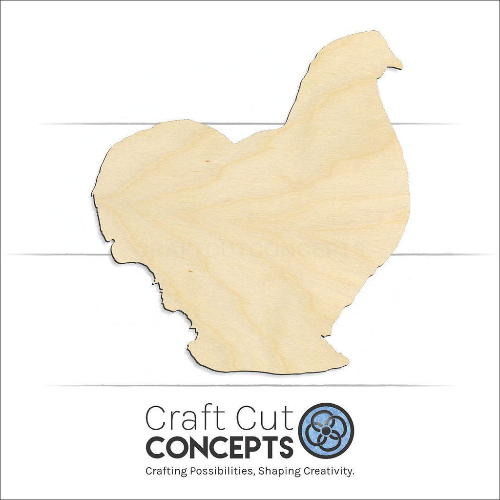 Craft Cut Concepts Logo under a wood Bantam Chochin Chicken craft shape and blank