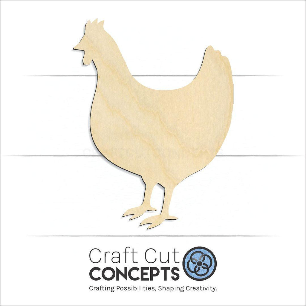 Craft Cut Concepts Logo under a wood Chicken craft shape and blank