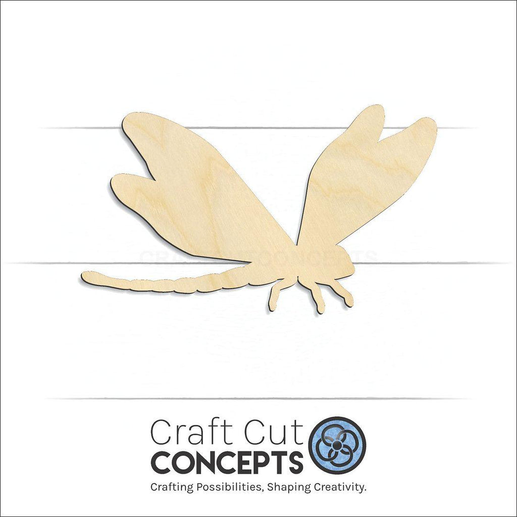 Craft Cut Concepts Logo under a wood Dragon Fly craft shape and blank