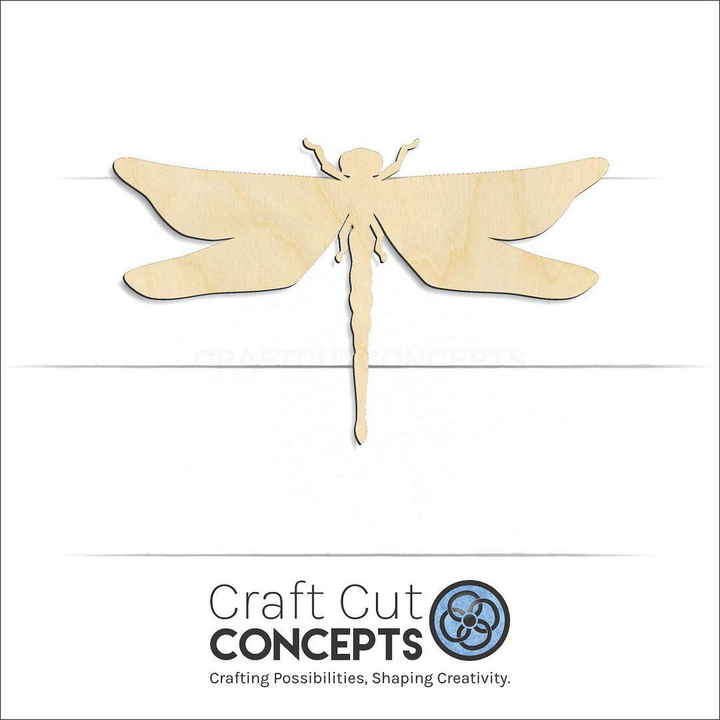 Craft Cut Concepts Logo under a wood Dragon Fly craft shape and blank