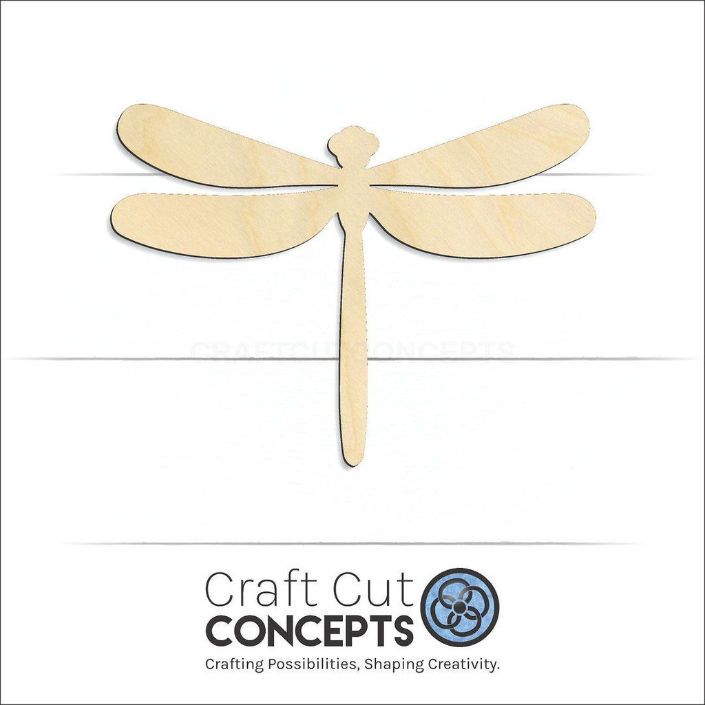 Craft Cut Concepts Logo under a wood Dragon Fly craft shape and blank