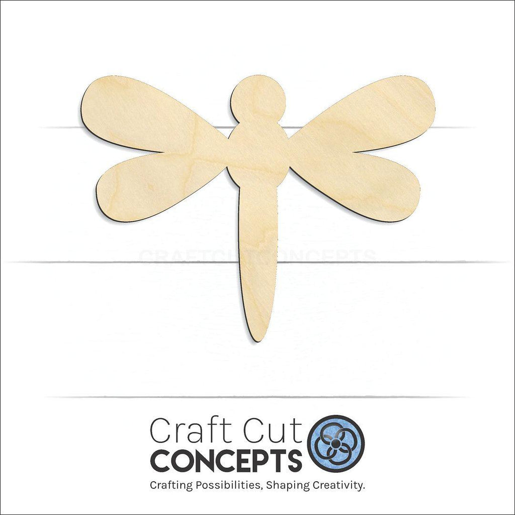 Craft Cut Concepts Logo under a wood Dragon Fly craft shape and blank