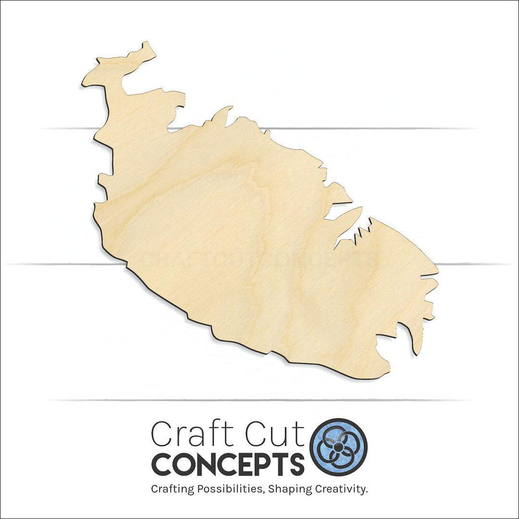 Craft Cut Concepts Logo under a wood Malta craft shape and blank