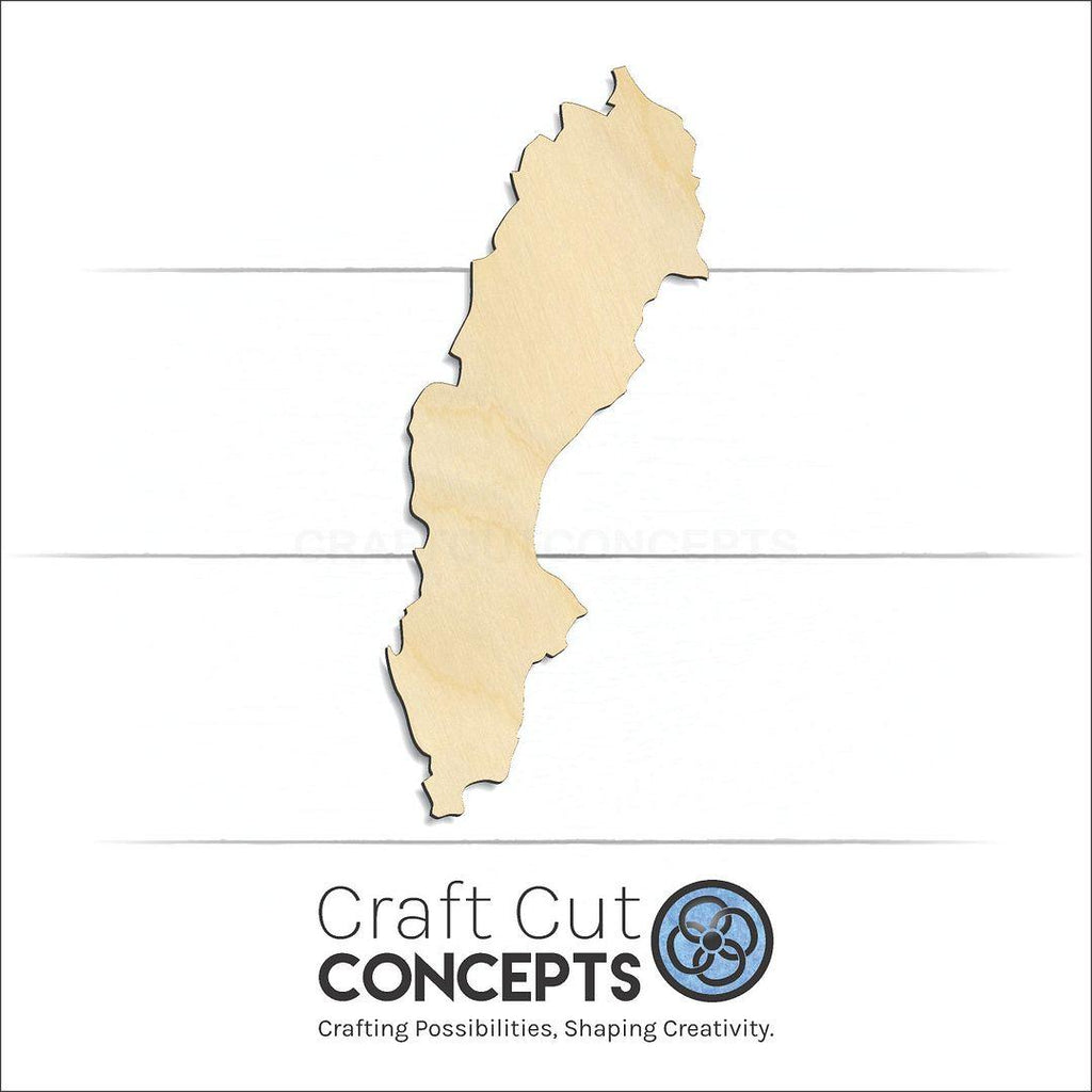 Craft Cut Concepts Logo under a wood Sweeden craft shape and blank