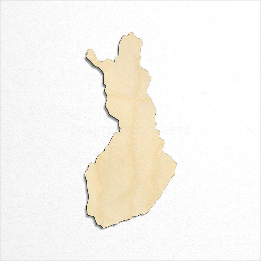 Wooden Finland craft shape available in sizes of 3 inch and up