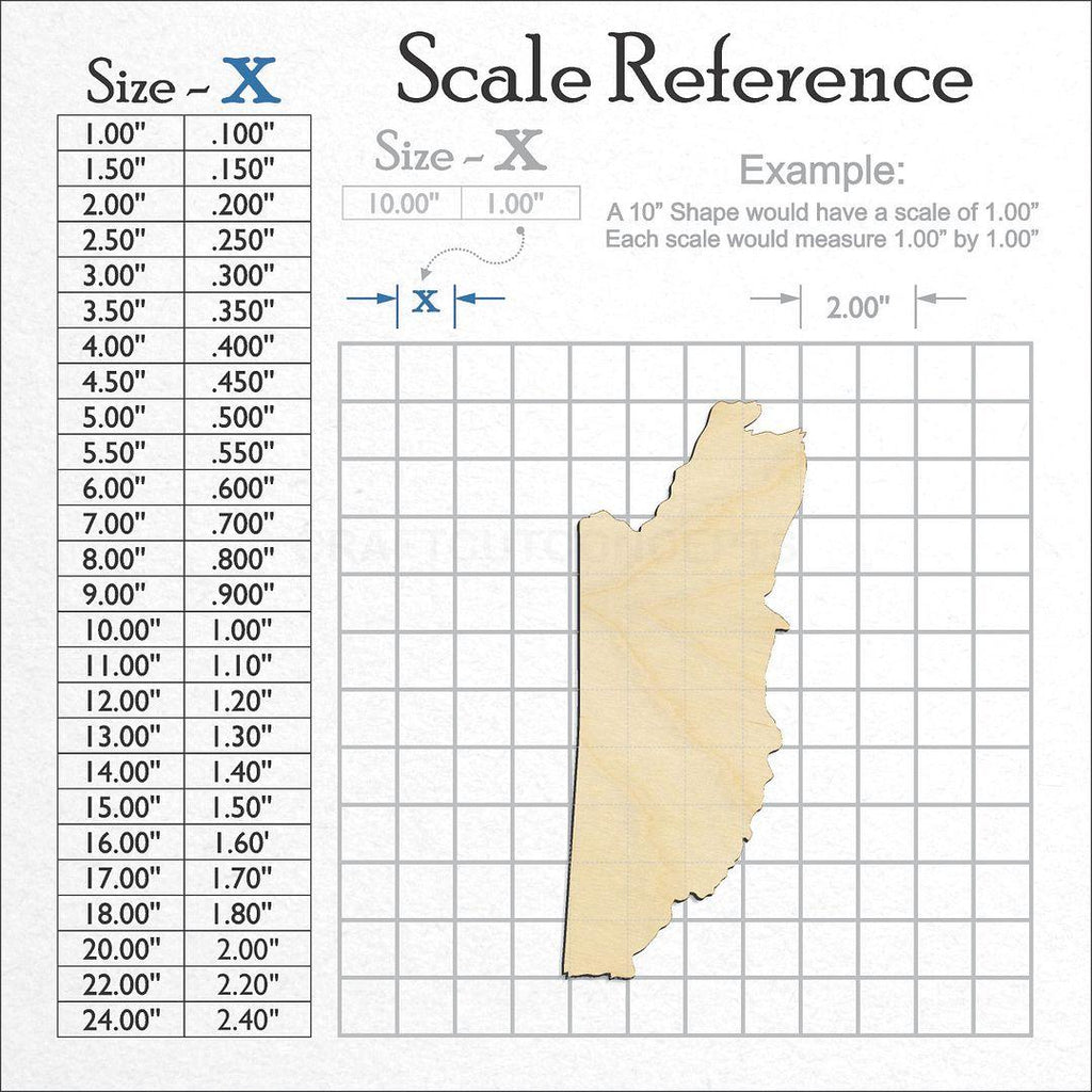 A scale and graph image showing a wood Belize craft blank