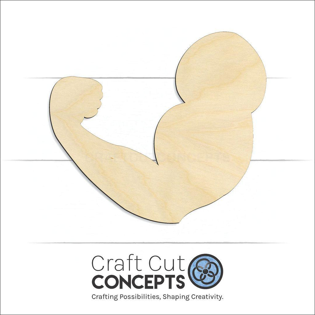 Craft Cut Concepts Logo under a wood Wrestling arm craft shape and blank